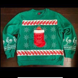 Sriracha holiday sweatshirt sweater with front pocket